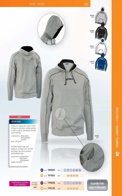 felpe asics personalizzate