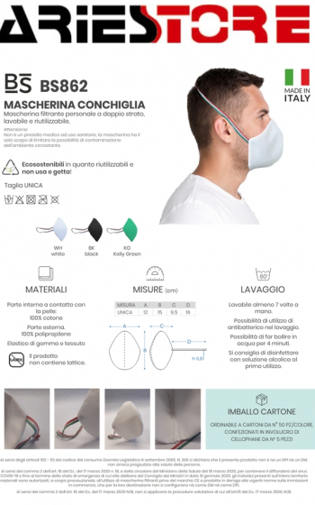 Mascherina conchiglia BS862