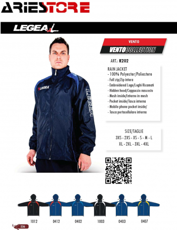 Vento Rain Jacket Legea K202