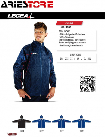 Ciclone Rain Jacket Legea K208