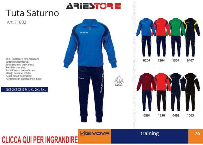 Saturno tuta Givova TT002